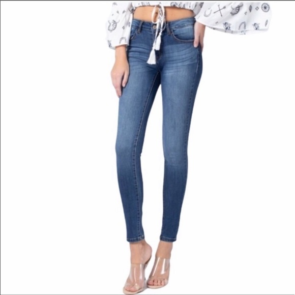 Kancan Estilo Stretch Skinny Jeans 26 medium wash‎ high waist - Picture 1 of 12